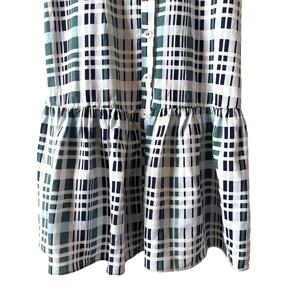 BCBGMAXAZRIA Women's Plaid Day Dress size Size 8 Gray Black Green - Picture 7 of 11